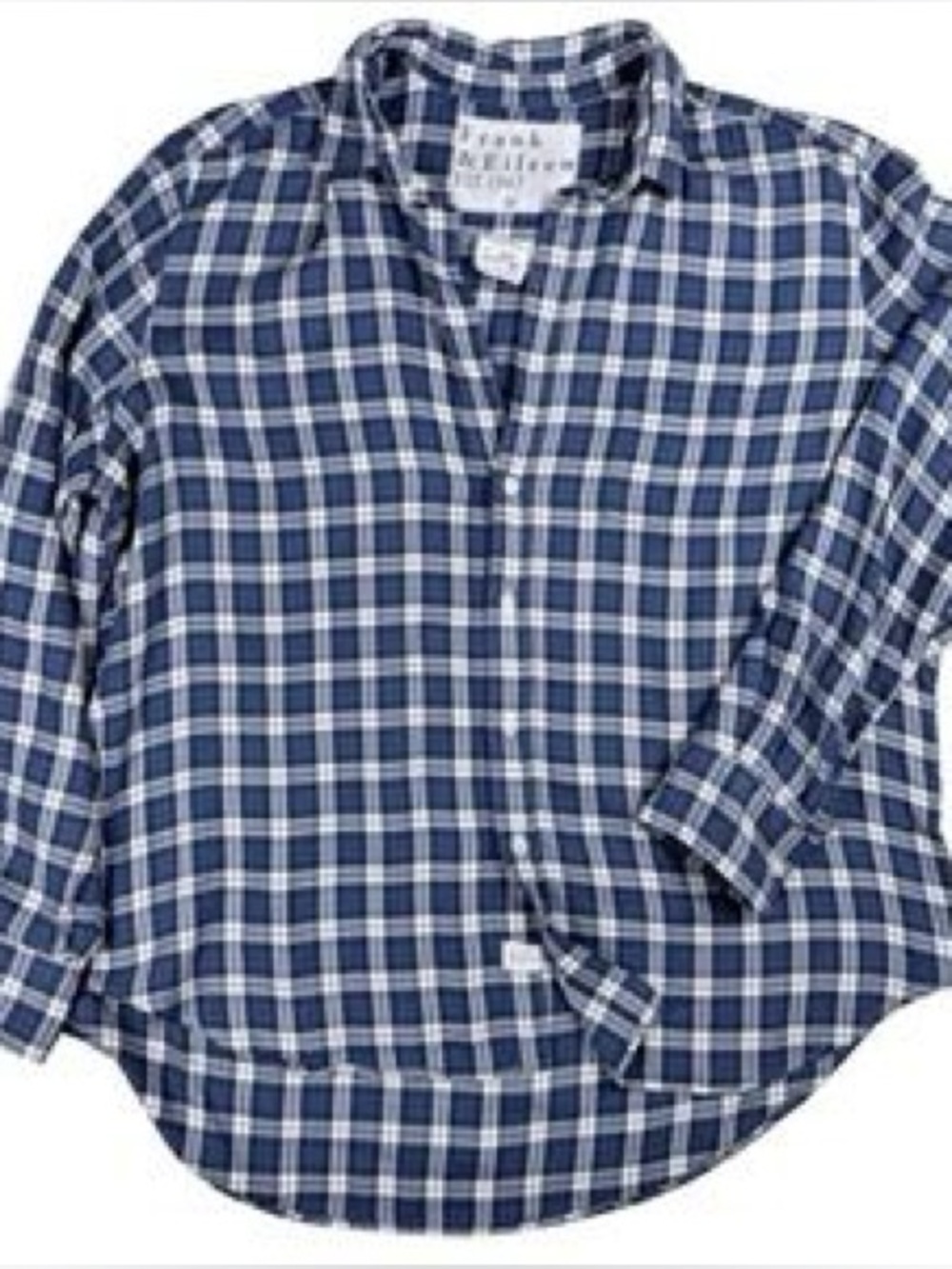 EUC Frank & Eileen blue plaid check Eileen Button Shirt XS